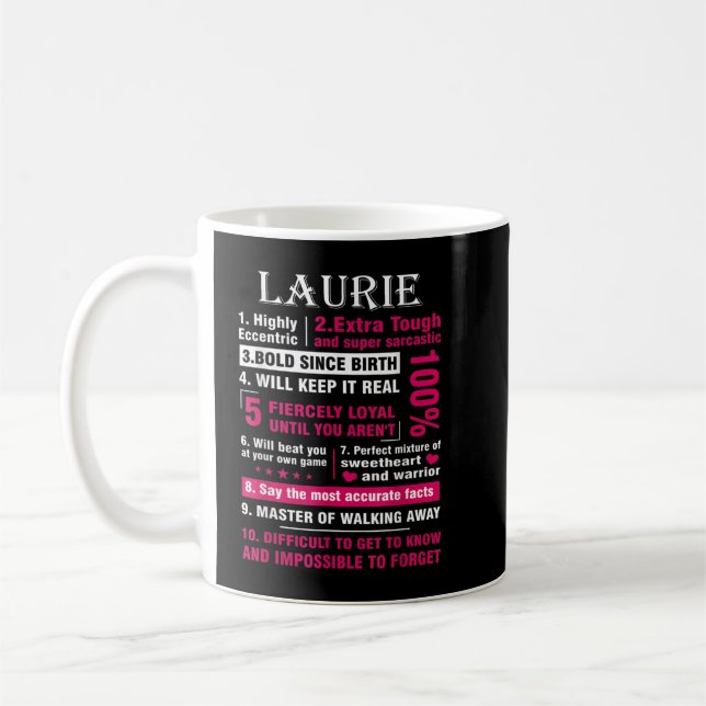 Caneca De Café LAURIE Altamente Ecêntrico 10 Fatos Mostra Nome (Esquerda)