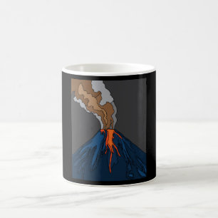 Caneca De Café Lava de Erupção Vulcânica e Erupção Vulcânic