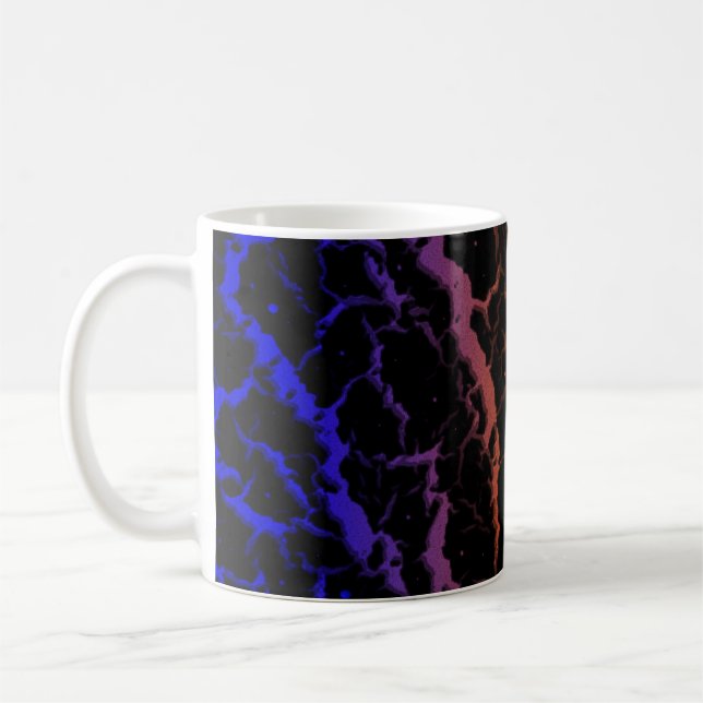 Caneca De Café Lava Espacial Rachada - Azul/Laranja (Esquerda)