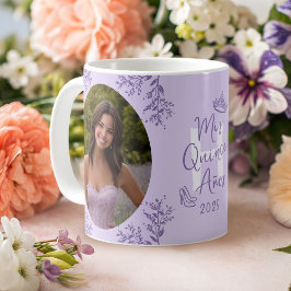 Caneca De Café Lavanda 2 Foto Mis Quince Años Keepsaame