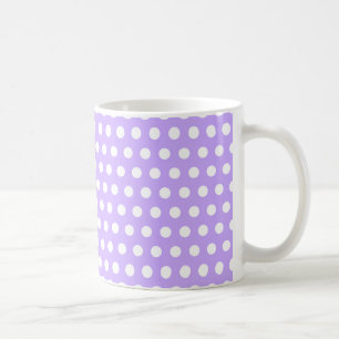 Caneca De Café Lavanda com Bolinhas brancas