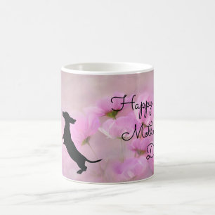 Caneca De Café Lavanda Dachshund Dia de as mães Mug