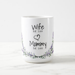 Caneca De Café Lavanda de água personaliza a mamãe de esposa