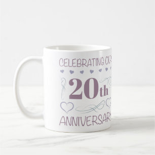Caneca De Café Lavanda de Aniversário de Casamento de 20