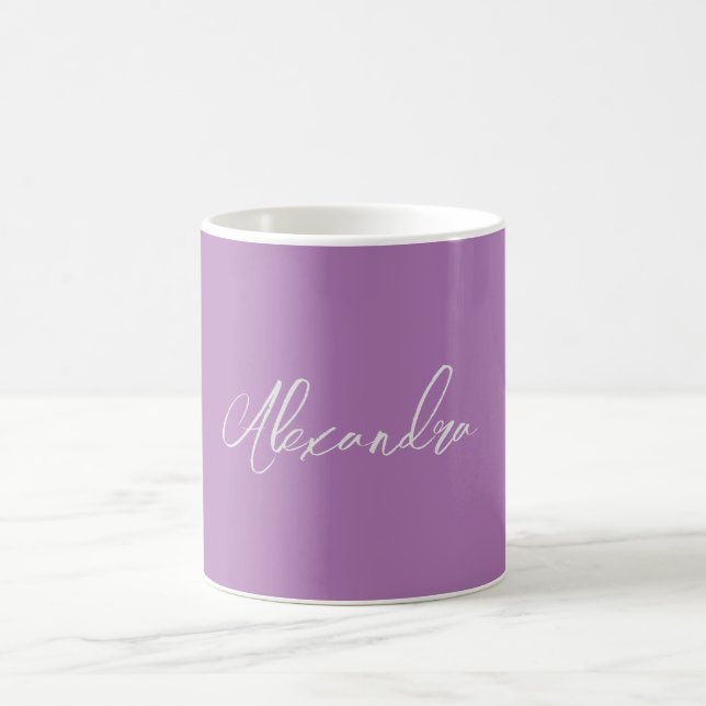 Caneca De Café Lavanda de nome próprio para caligrafia simples mi (Centro)
