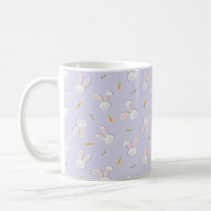 Caneca De Café Lavanda de Primavera de Bunnies e Carrots para Pás