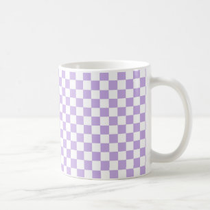 Caneca De Café Lavanda e branco verificados