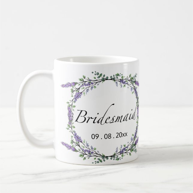 Caneca De Café Lavanda e Eucalyptus Bridesmaid (Esquerda)