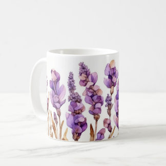 Caneca De Café Lavanda Elegante - Cama Cerâmica