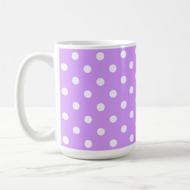 Caneca De Café Lavanda Enfeitiçante E Pontos Brancos (Esquerda)
