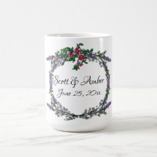 Caneca De Café Lavanda Eucalyptus, rosas cor-de-rosa