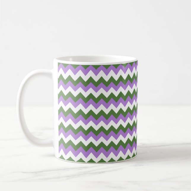 Caneca De Café Lavanda, Garrafa Verde e Branca (Esquerda)