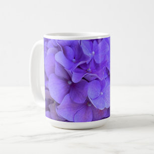 Caneca De Café Lavanda lilás púrpura Hidrópias Púrpuras Flores