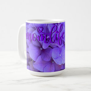 Caneca De Café Lavanda lilás púrpura Hidrópias Púrpuras Flores