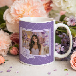 Caneca De Café Lavanda Mis Quince Photo Quinceanera Keepsaau