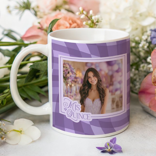 Caneca De Café Lavanda Verificada Foto Quinceanera Keepsaet (Shown on a Classic Mug)