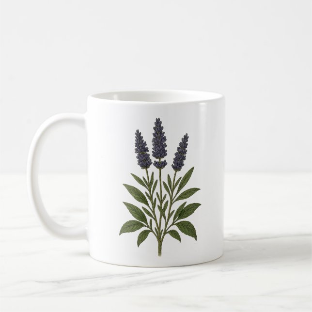 Caneca De Café Lavanda Vintage (Esquerda)