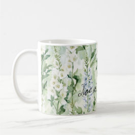 Caneca De Café Lavender White Delphinium Flowers  