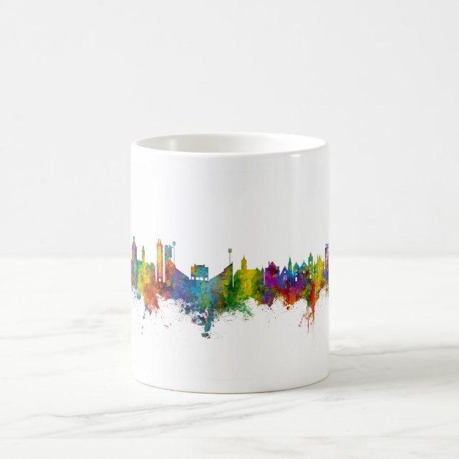 Caneca De Café Lawrence Kansas Skyline (Centro)