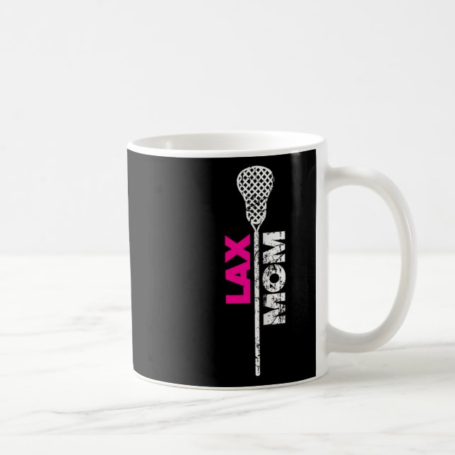Caneca De Café Lax Mamãe Lacrosse Cor-de-Rosa (Direita)