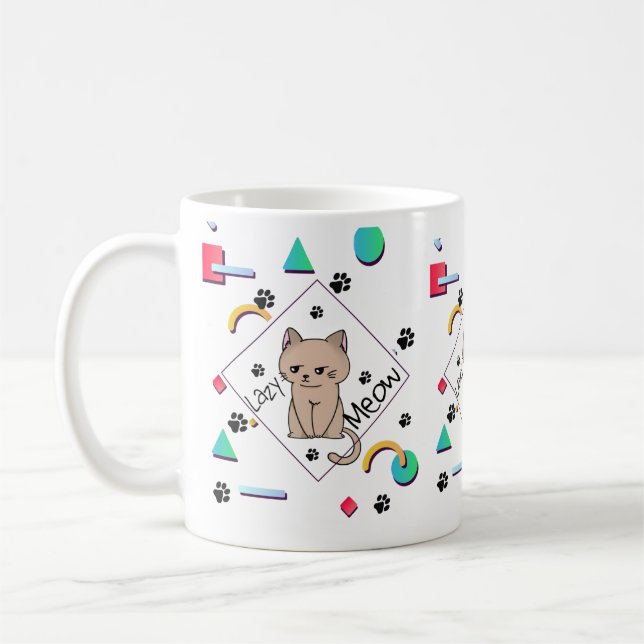 Caneca De Café Lazy Meow – best  Lazy Cat Design (Esquerda)