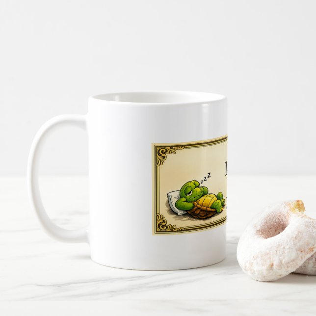 Caneca De Café lazy turtle diploma (Com Donut)