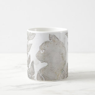 Caneca De Café Le Chat d'Argent Carrara Mármore & Efeito Prata