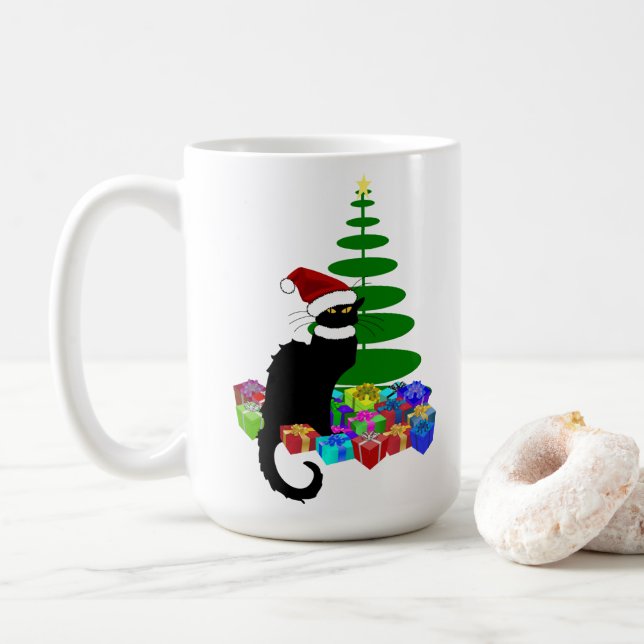 Caneca De Café Le Chat Noir Christmas (Com Donut)