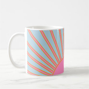 Caneca De Café Le Soleil 02 Cor-De-Rosa Sol E Sol Azul
