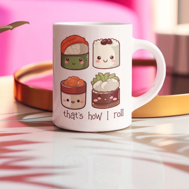 Caneca De Café Le the Good Times Roll Kawaii Sushi (Criador carregado)
