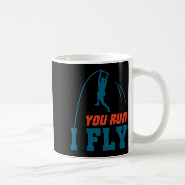 Caneca De Café Le Vault Funny Levault Vaulting You Run I Fly  (Direita)