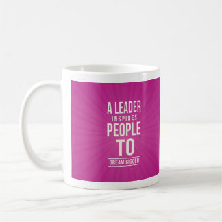 Caneca De Café Leader mug - pink with quote