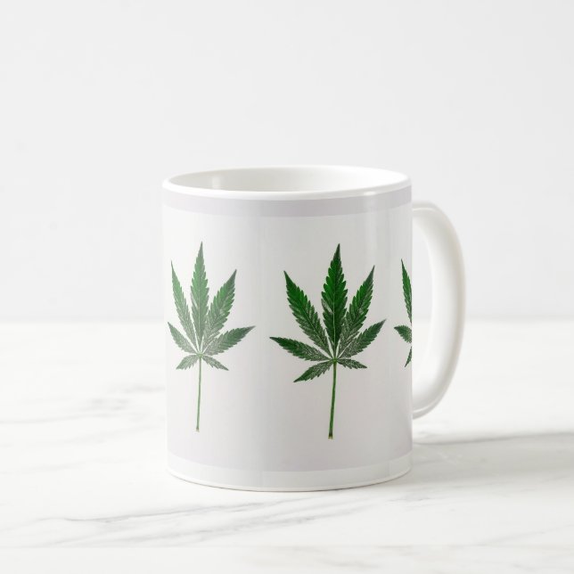 Caneca De Café LEAF GREEN Design MUG (Frente Esquerda)