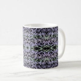Caneca De Café Leafy Creeping Vine Drawing Pattern With Pastels