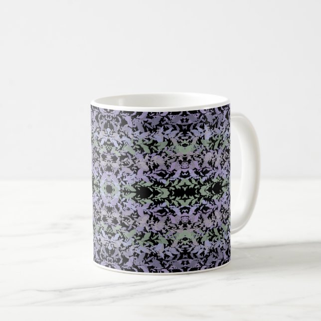 Caneca De Café Leafy Creeping Vine Drawing Pattern With Pastels (Frente Esquerda)