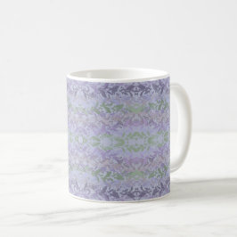 Caneca De Café Leafy Creeping Vine Drawing Pattern With Pastels