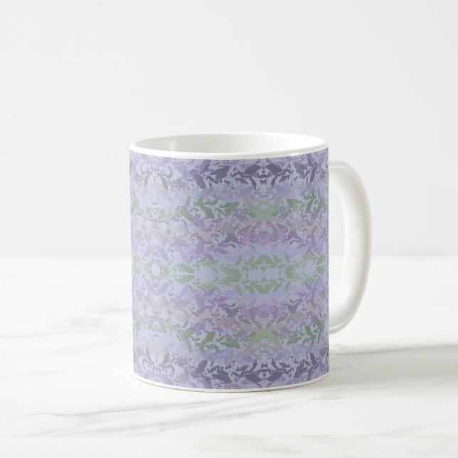 Caneca De Café Leafy Creeping Vine Drawing Pattern With Pastels (Frente Esquerda)