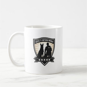 Caneca De Café Lealdade Além das Palavras Antigo Distintivo Polic