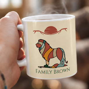 Caneca de Café Leão Africano Nome Personalizado