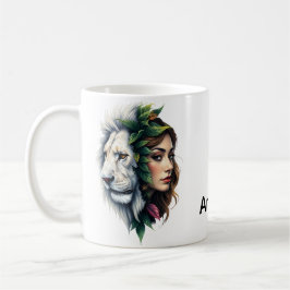Caneca De Café Leão Branco e Mulher