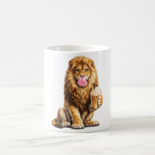 Caneca De Café Leão Café Gelado Chiclete Bolha Animal Fashion