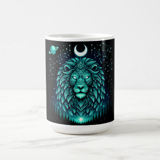 Caneca De Café Leão Celestial – Galáxia da Vida Selvagem do Rei C