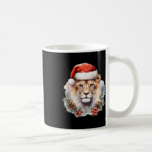 Caneca De Café Leão com chapéu de Natal África do Sul Safari Anim