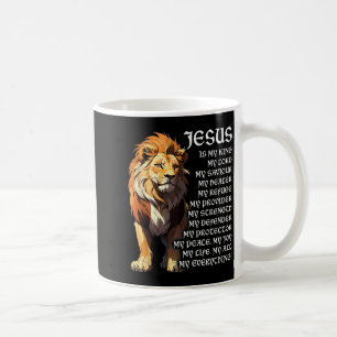 Caneca De Café Leão Cristão Jesus É Meu Rei, Deus, Senhor, E Sa