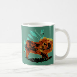 Caneca De Café Leão de Arte Animal Selvagem