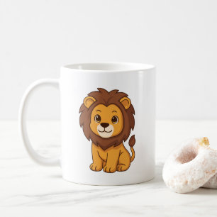 Caneca De Café Leão de desenho animado fofo