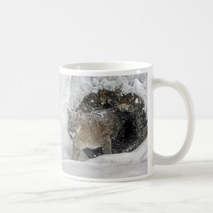 Caneca De Café Leão de montanha na neve