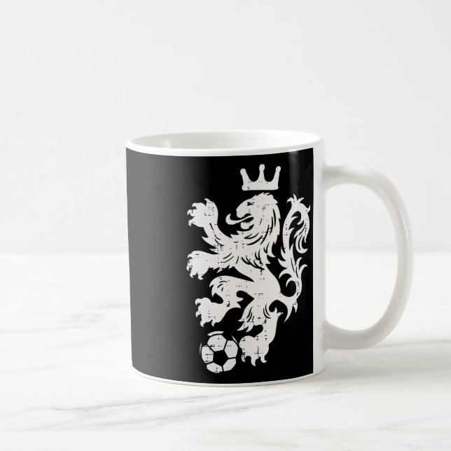 Caneca De Café Leão dos Países Baixos Holandês Laranja Fã de Fute (Direita)