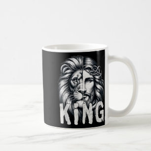 Caneca De Café Leão E Jesus Rei Desenho De Fé Cristã 