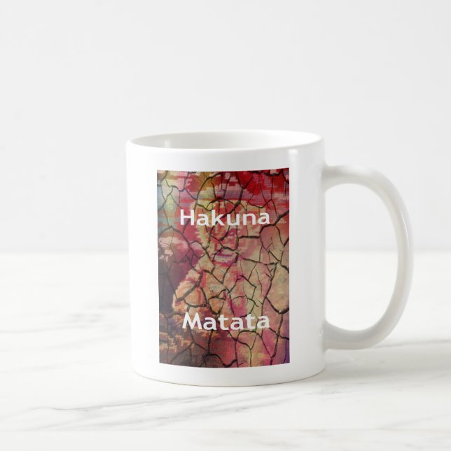 Caneca De Café Leão Elegante Terra: Hakuna Matata Texturizada Des (Direita)
